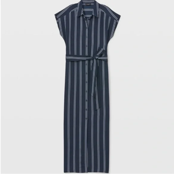 Club Monaco | Dresses | Club Monaco Blue Stripe Danielle Silk Dress Size 8  | Poshmark